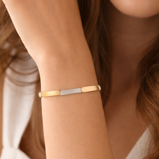 Pulseira em ouro bicolor