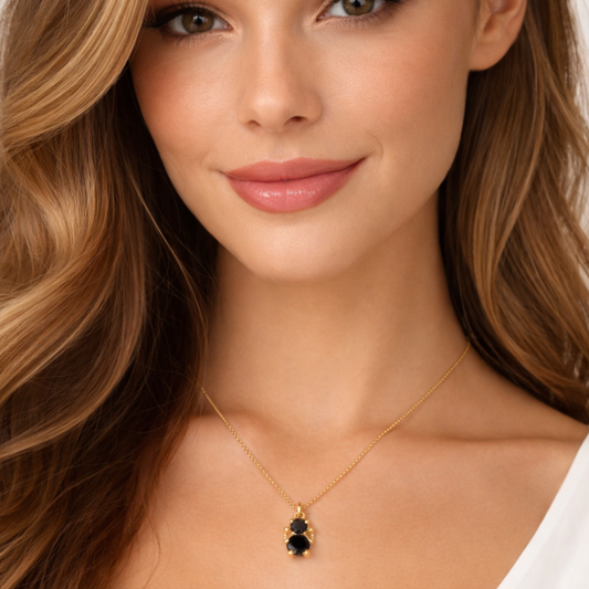 FIO EM PRATA 925% DOURADA GIRL ONIX AMORZINHO BY MOCHO