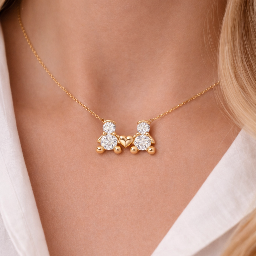 FIO EM PRATA 925% DOURADA DOIS MENINOS AMORZINHO BY MOCHO