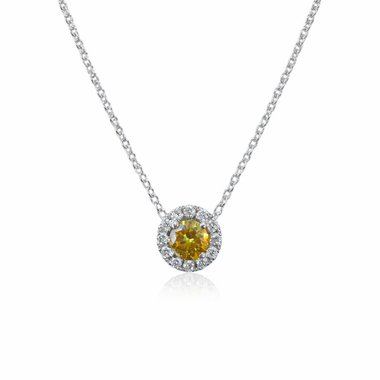 COLAR EM OURO 19.2K COM DIAMANTE AMARELO 0.14CT