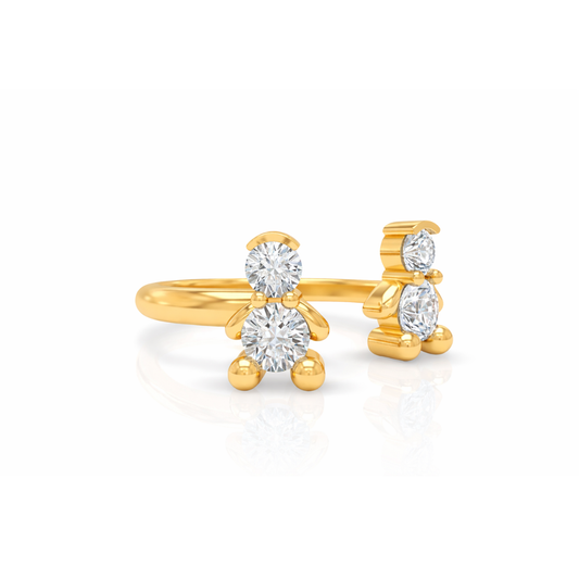 ANEL EM PRATA 925% PLAQUEADO A OURO MENINOS AMORZINHO BY MOCHO