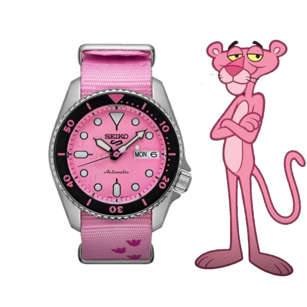 RELÓGIO SEIKO 5 SPORTS - EDIÇÃO LIMITADA PANTERA COR- DE-ROSA