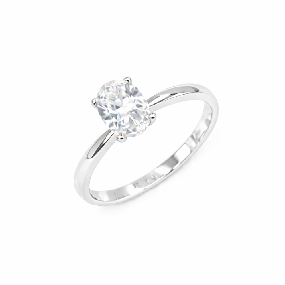 ANEL SOLITÁRIO EM OURO COM ZIRCÓNIAS