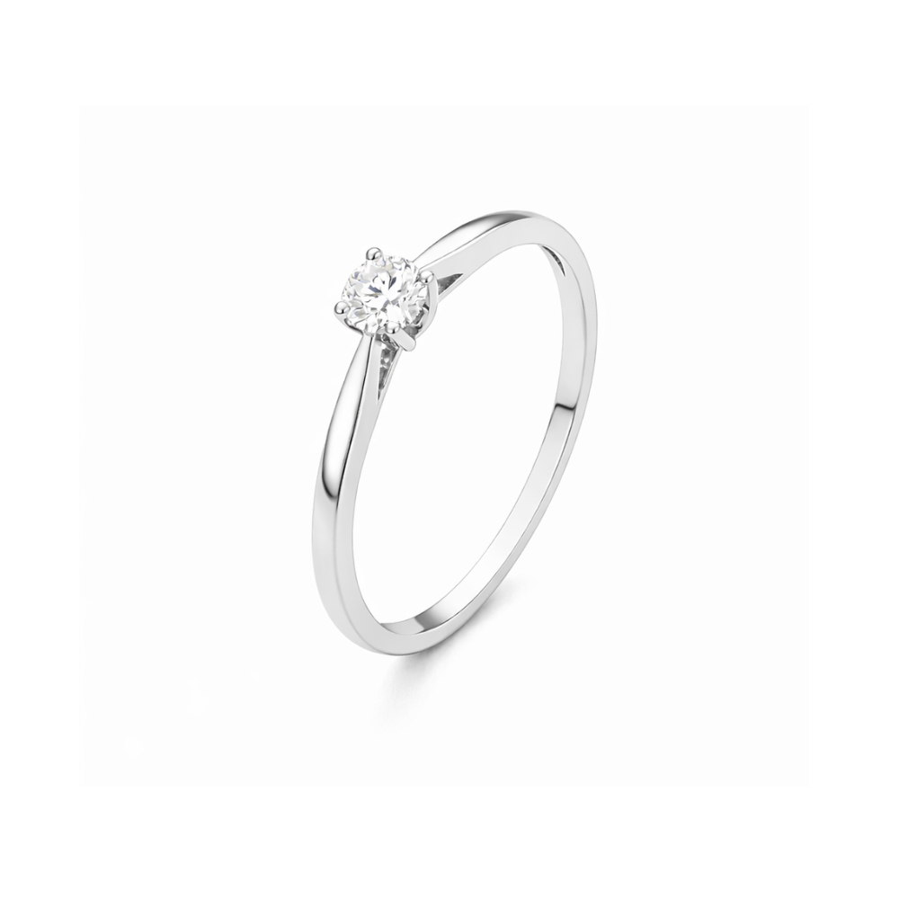 Anel de Noivado Solitário em Ouro 19.2k