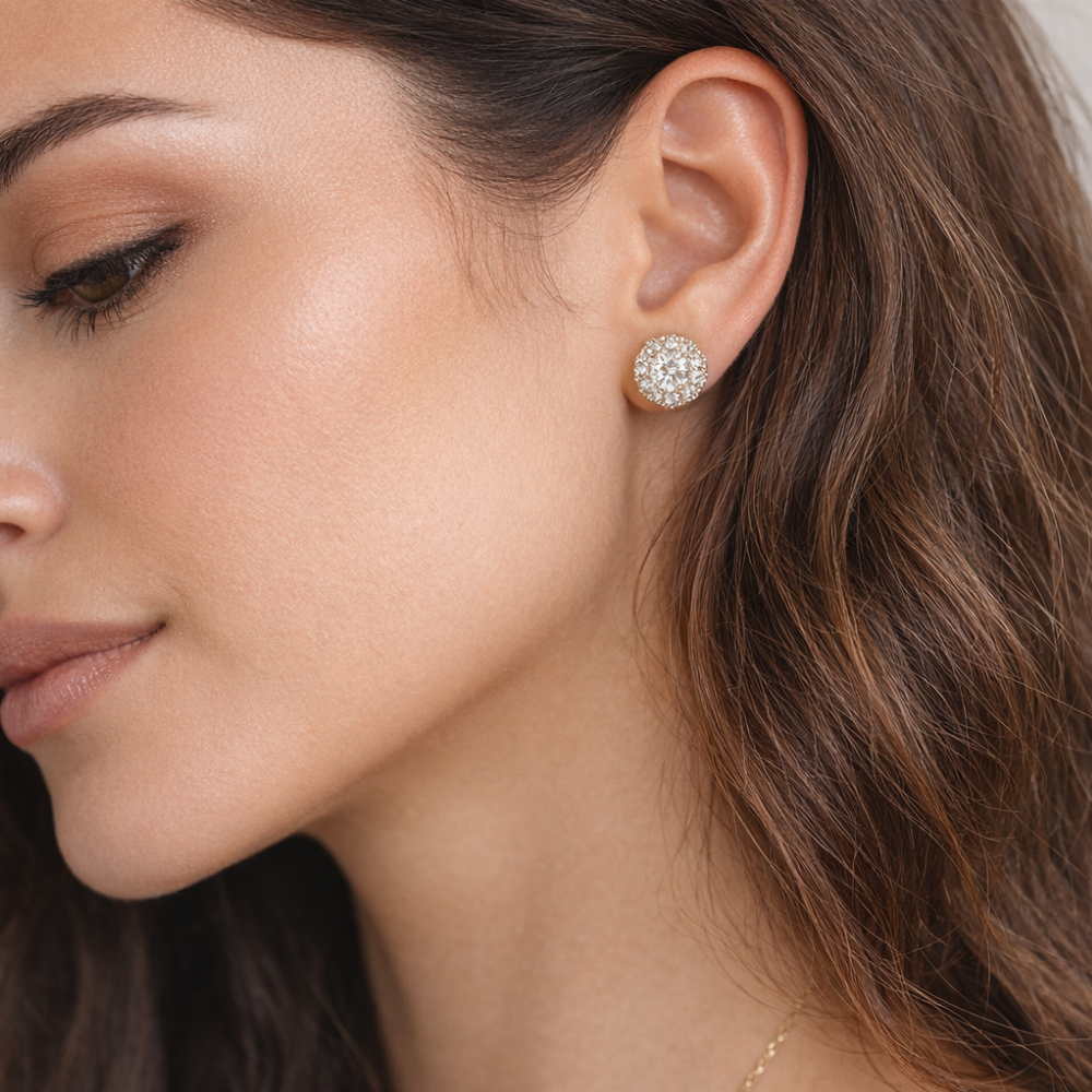 Brincos em Ouro 19,2k com Diamantes