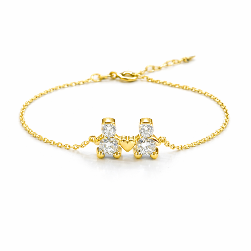 PULSEIRA EM PRATA 925% 2 MENINOS AMORZINHO BY MOCHO