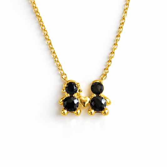 FIO EM PRATA 925% DOURADA CASAL AMORZINHO BY MOCHO