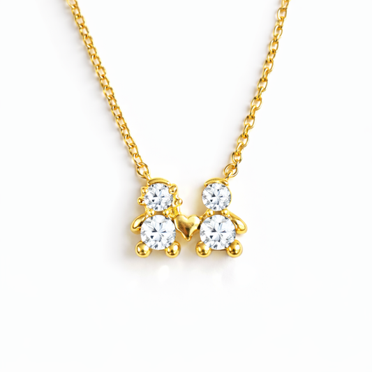 FIO EM PRATA 925% DOURADA CASAL AMORZINHO BY MOCHO