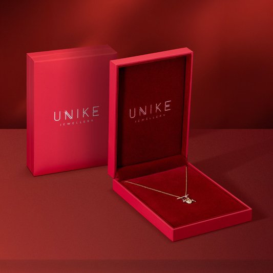COLAR UNIKE VALENTINES KEY AND HEART GOLDEN