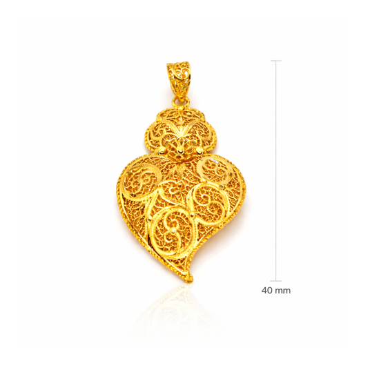 Coração Filigrana em Ouro 19.2k