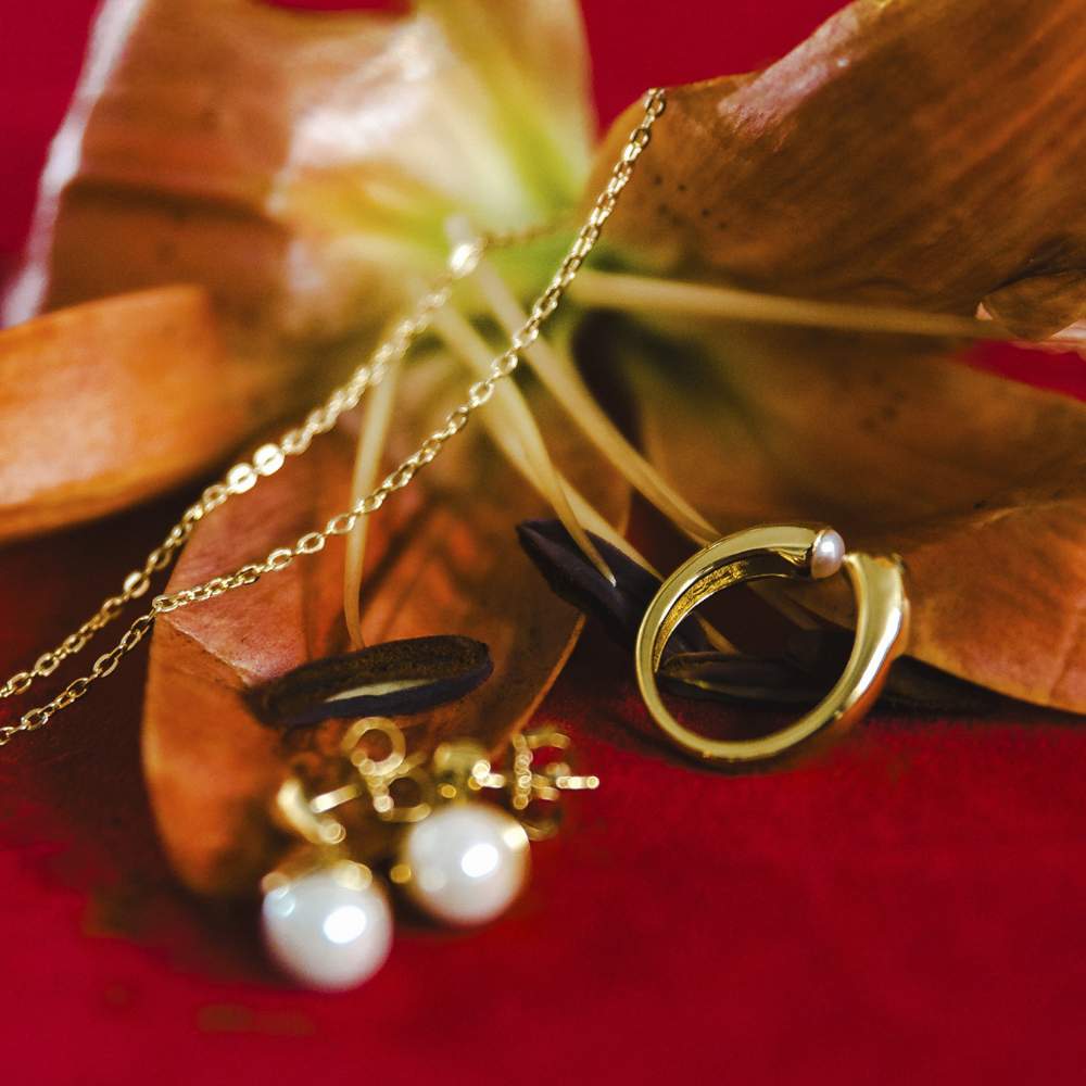 ANEL MAJORICA DROP 4 MM EM PRATA 925% DOURADA 4.92GR