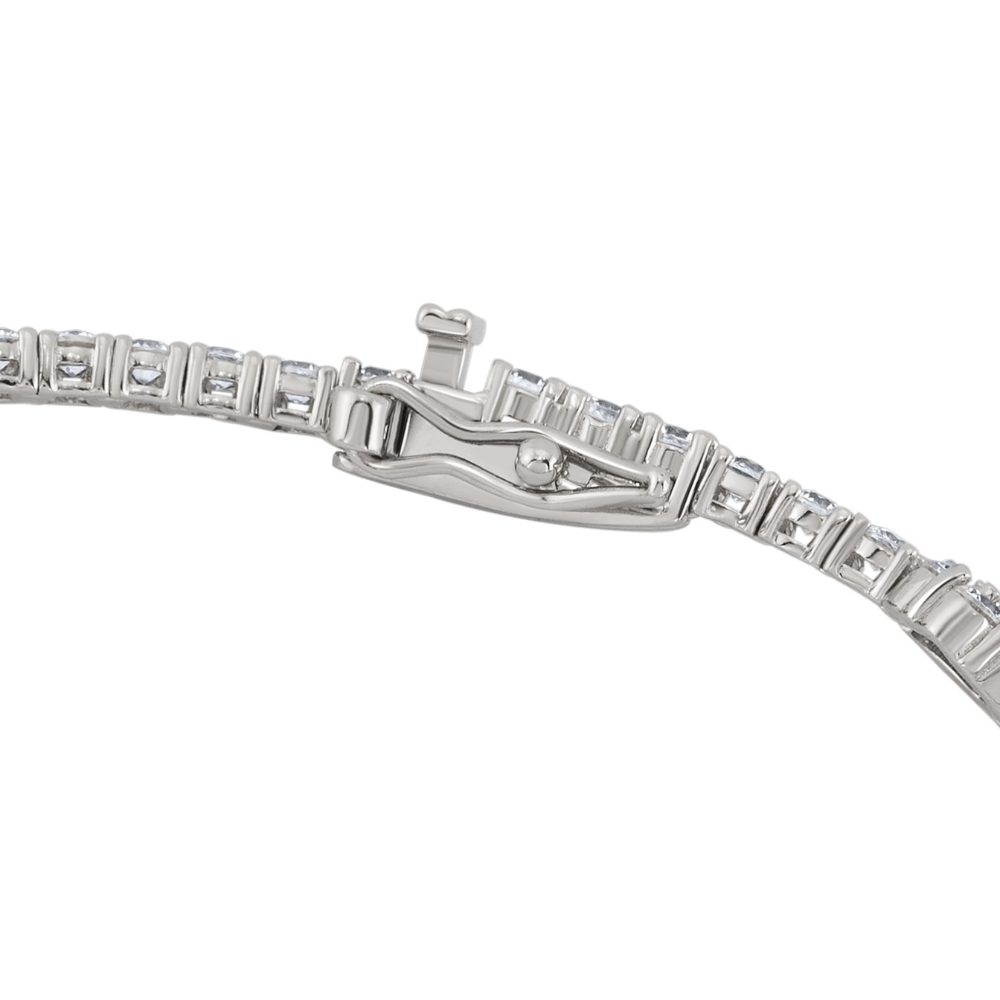 PULSEIRA UNIKE TENNIS FLOWER EM PRATA 925% COM ZIRCÓNIAS