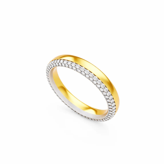 ALIANÇA EM OURO COM ZIRCONIAS