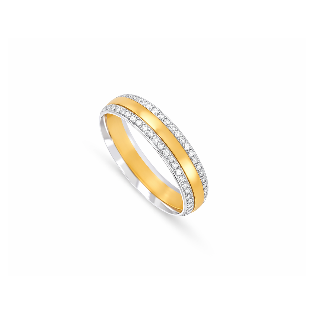 ALIANÇA EM OURO BICOLOR COM ZIRCONIAS
