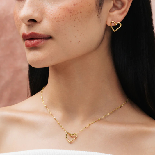 SET COLAR & BRINCOS ONE SENHORA AMOUR GOLD