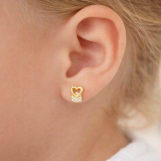 BRINCOS EM OURO 9K COM ZIRCONIAS