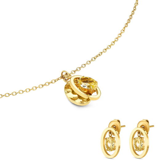 SET COLAR & BRINCOS ONE SENHORA BIRTHSTONE OUTUBRO