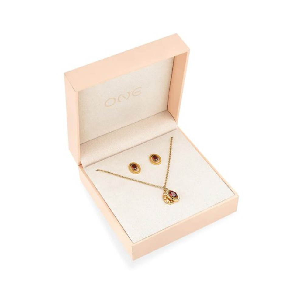 SET COLAR & BRINCOS ONE SENHORA BIRTHSTONE JANEIRO