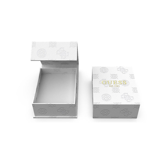 BRINCOS GUESS EM AÇO DOURADO COM ZIRCONIAS