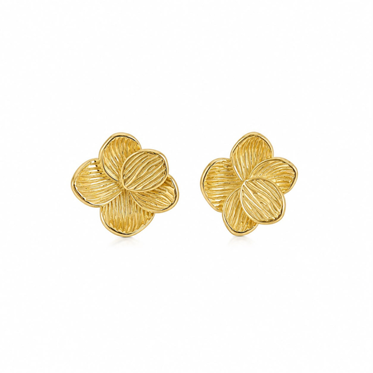 BRINCOS EM PRATA DOURADA 925% FLOR