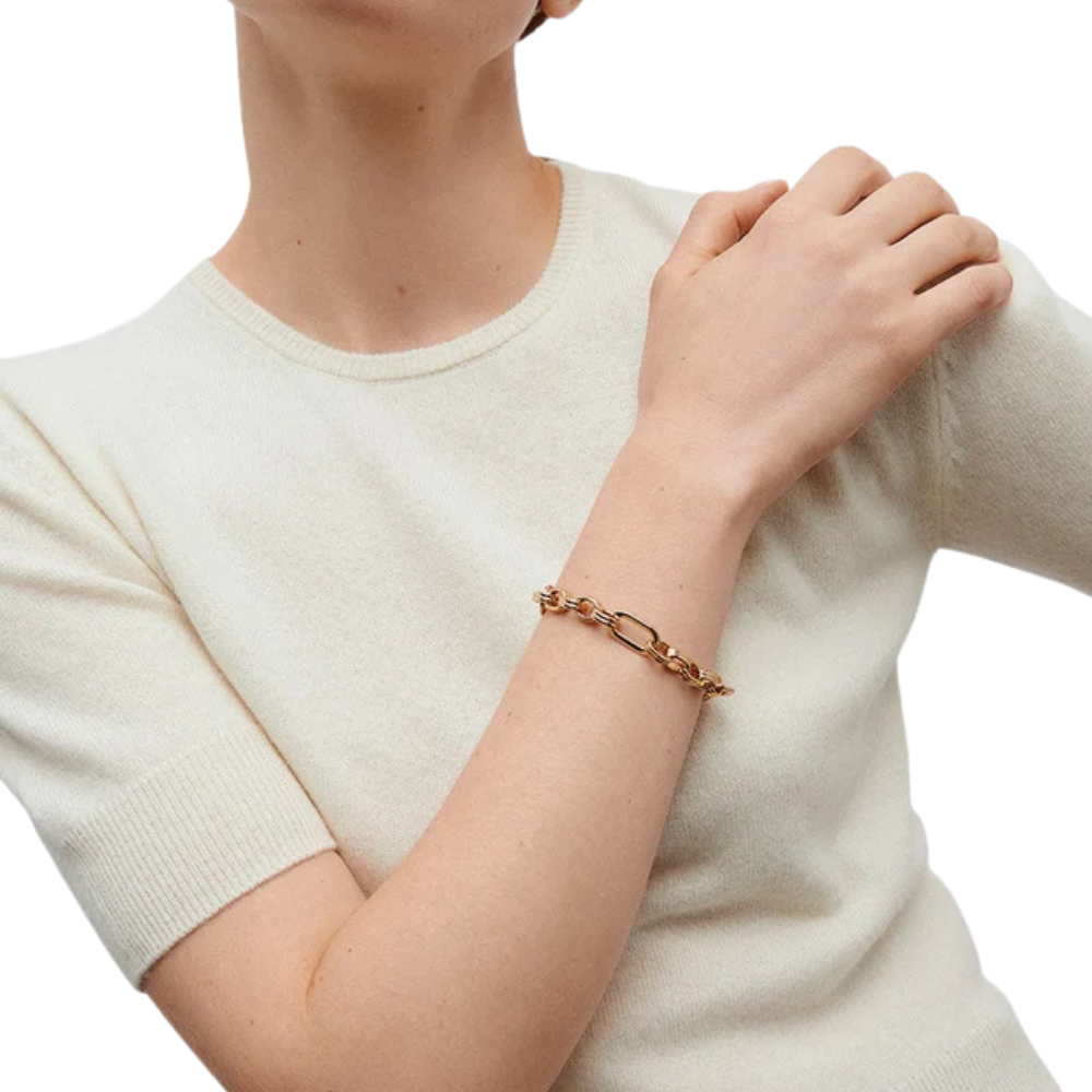 PULSEIRA VIDAL & VIDAL EM BRONZE COM BANHO DE OURO 18K