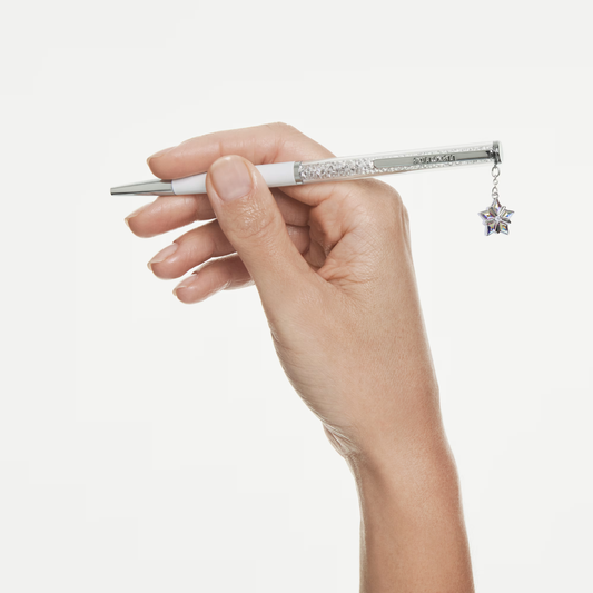 Esferográfica Swarovski Annual Edition Crystalline ballpoint pen 2027 Lacado a branco, cromado