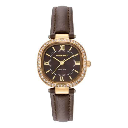 RELOGIO RADIANT MULHER HALO CASTANHO/DOURADO