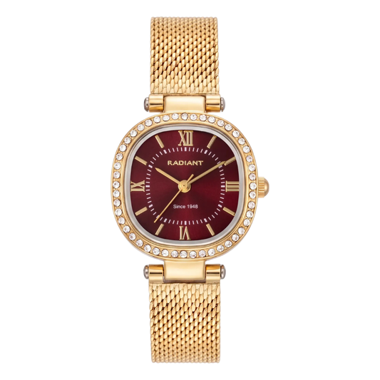 RELOGIO RADIANT MULHER HALO BORDEAUX/DOURADO