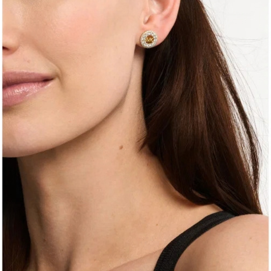 BRINCOS MICHAEL KORS EM PRATA 925% C/ PLAQUEADO A OURO 18K C/ ZIRCONIAS