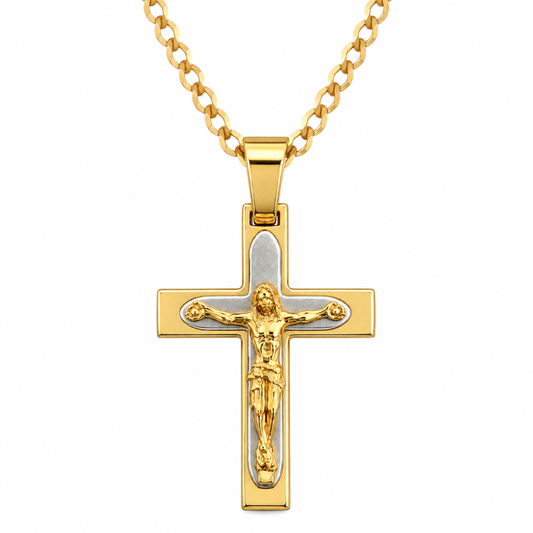 CRUZ EM OURO 19,2K C/ CRISTO