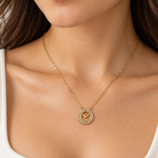 COLAR EM PRATA 925 DOURADA COM PEDRAS - VELVET