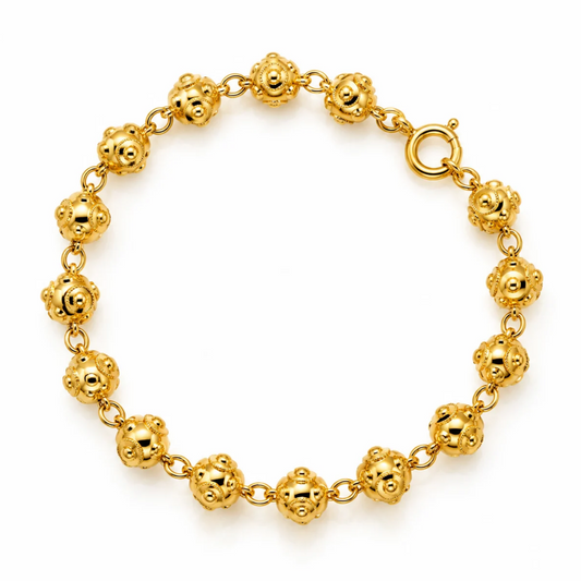 PULSEIRA EM PRATA 925% EM DOURADO COM CONTAS DE VIANA - INÊS BARBOSA