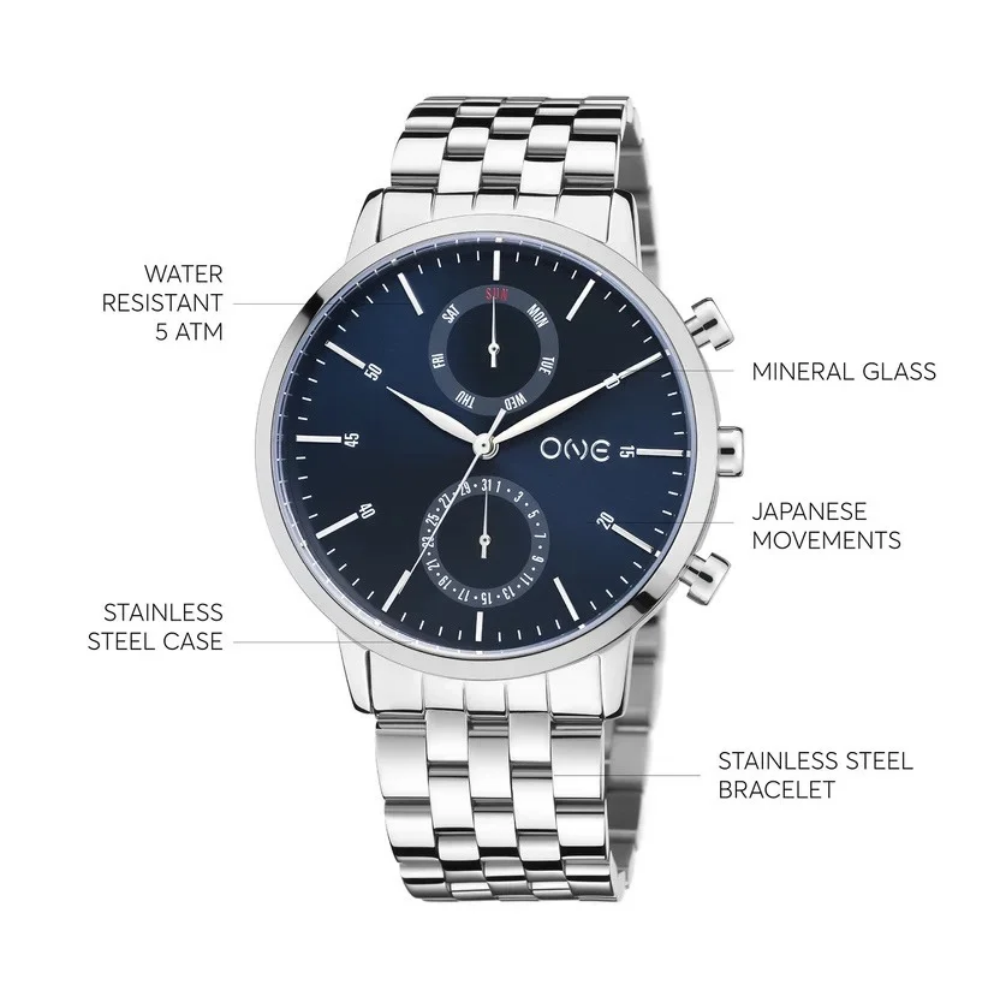 RELOGIO ONE HOMEM ELITE COMPACT MOST. AZUL