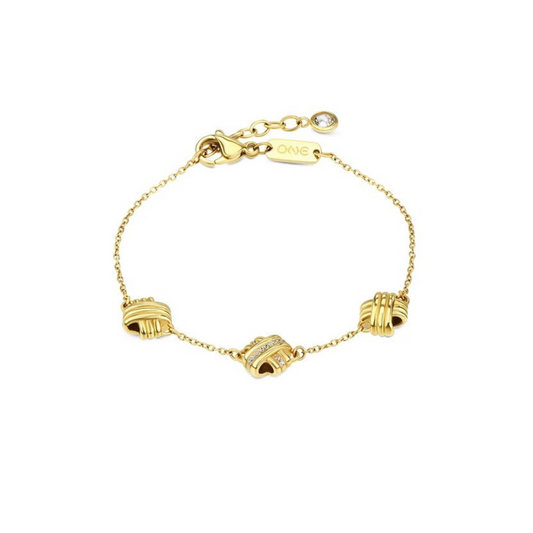 PULSEIRA ONE SENHORA KNOT TRIPLE CRYSTAL GOLD