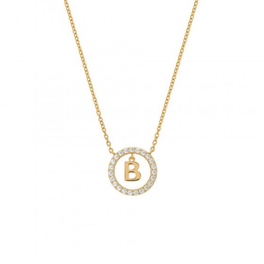 COLAR UNIKE EM PRATA 925% LETRA B