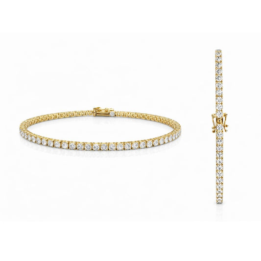 PULSEIRA TENNIS JOALHARIA EM OURO 14K COM DIAMANTES LAB-GROWN 5.07CT CERTIFICADO IGI