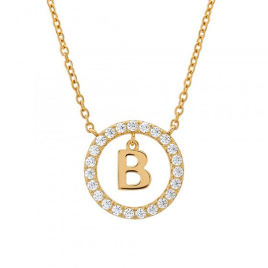 COLAR UNIKE EM PRATA 925% LETRA B