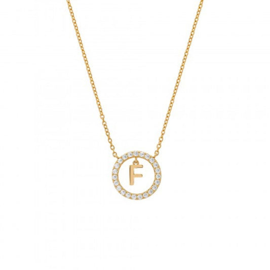 COLAR UNIKE EM PRATA 925% LETRA F