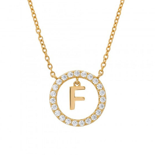 COLAR UNIKE EM PRATA 925% LETRA F