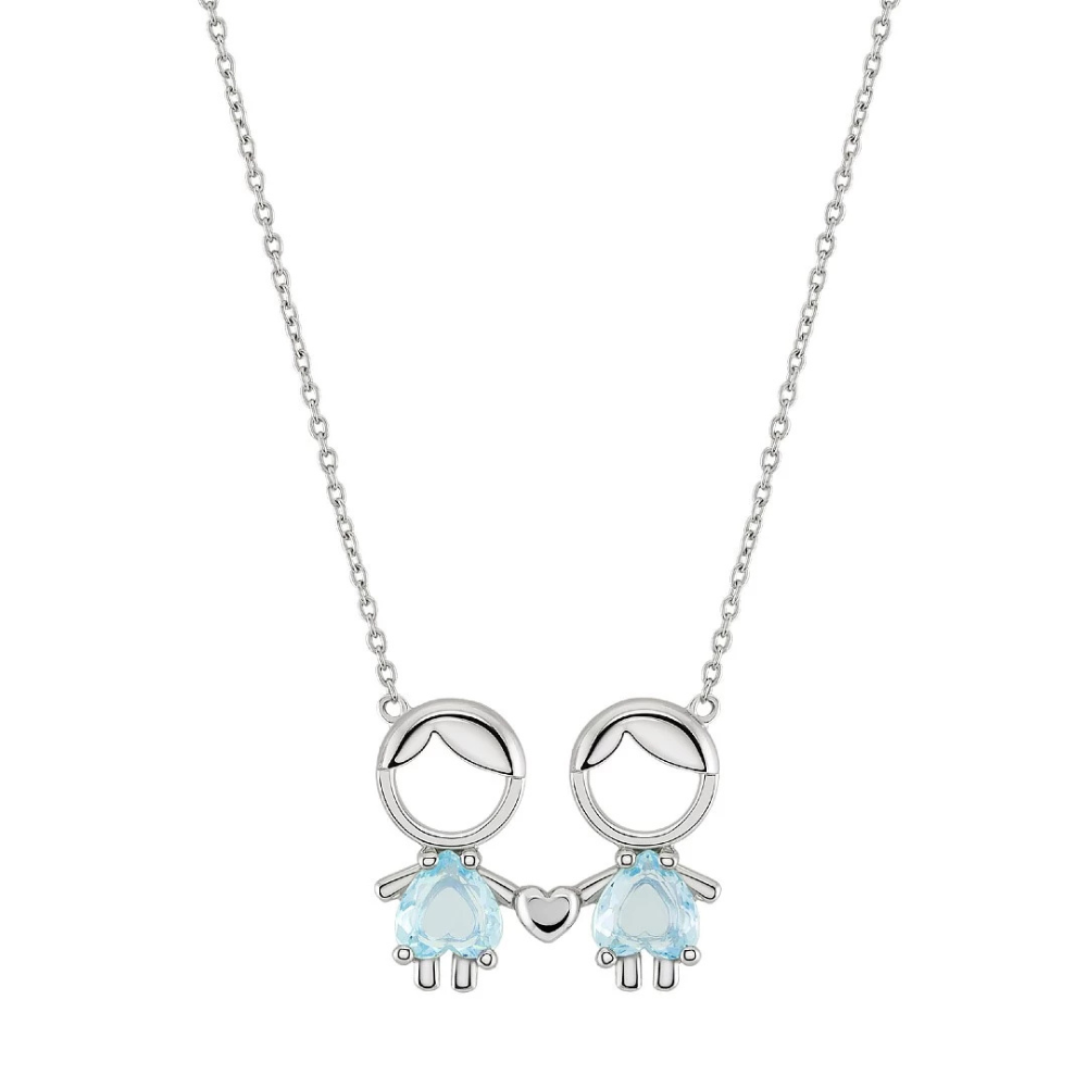 COLAR UNIKE BOY & BOY BLUE EM PRATA 925%