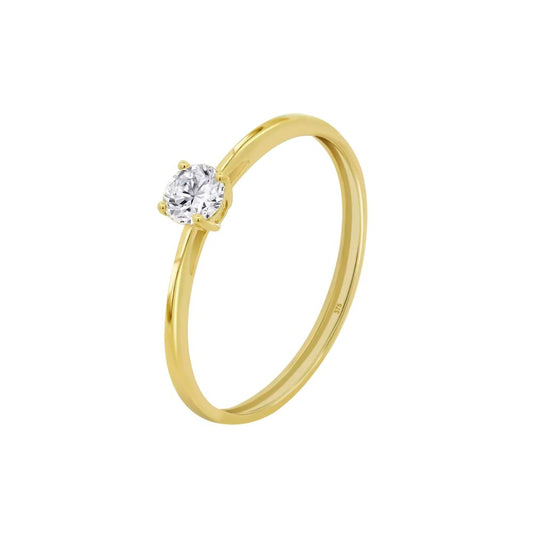 ANEL EM OURO 9K 375% C/ ZIRCONIAS