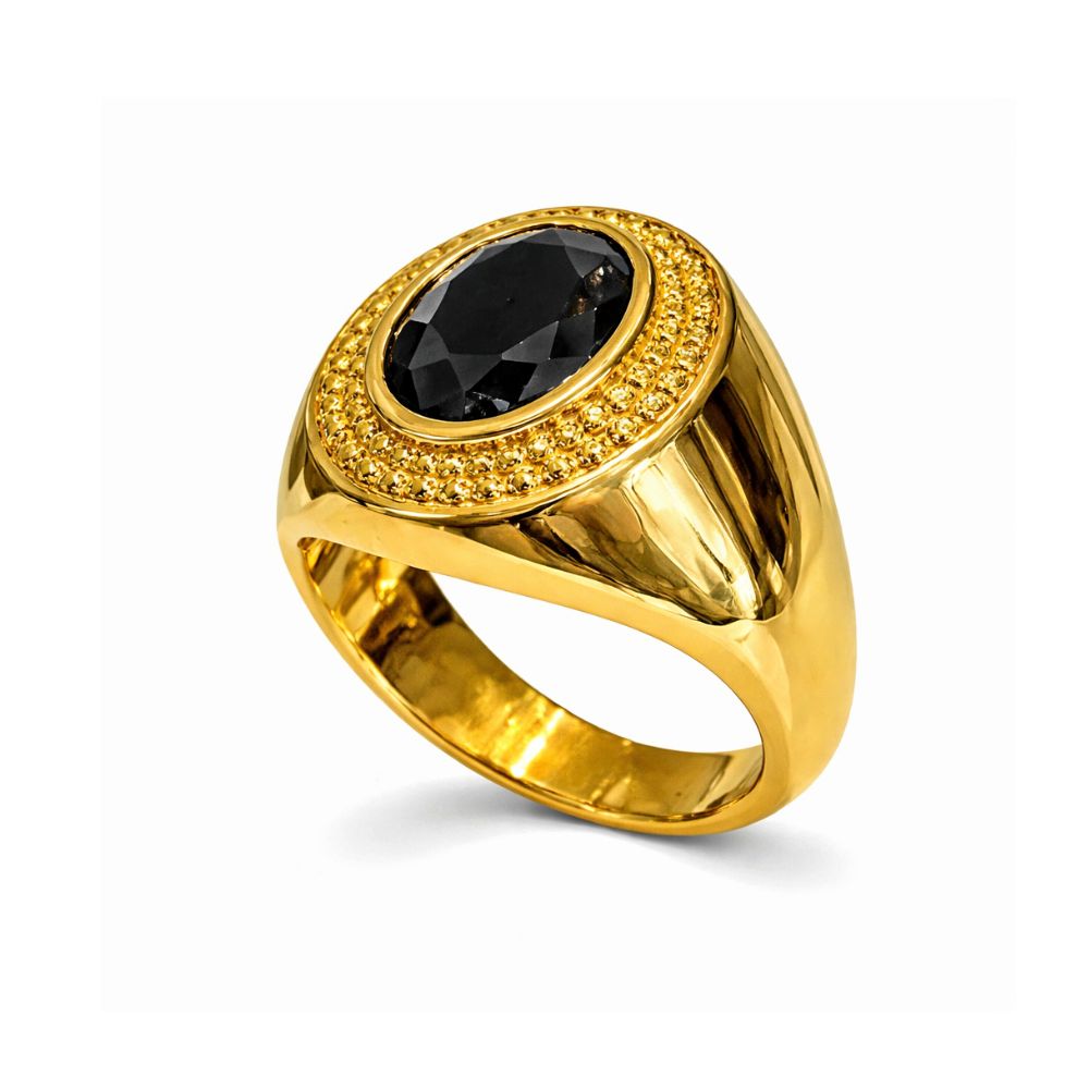 ANEL COULEURS D´ARGENT EM PRATA 925% DOURADA AUSTRALIA ESPIGA ZIRCÃO