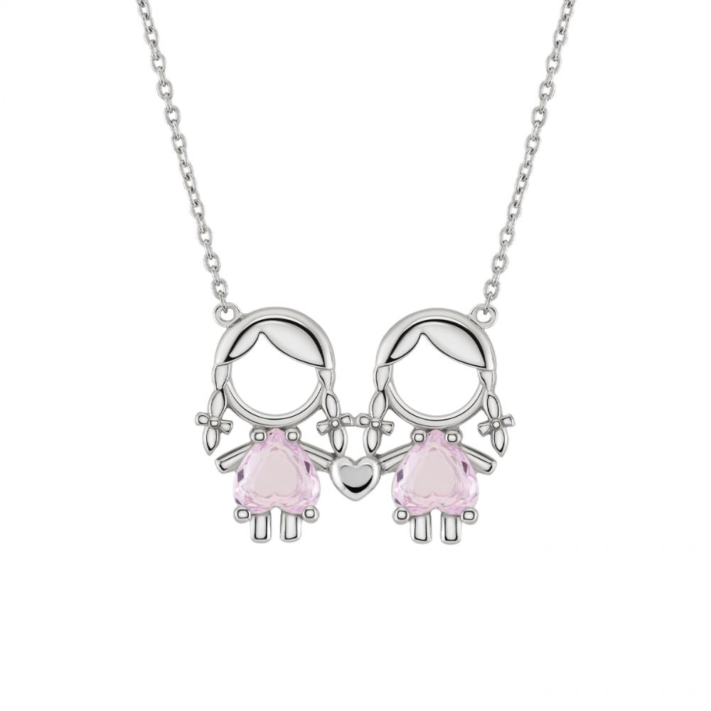 COLAR UNIKE GIRL & GIRL PINK EM PRATA 925%