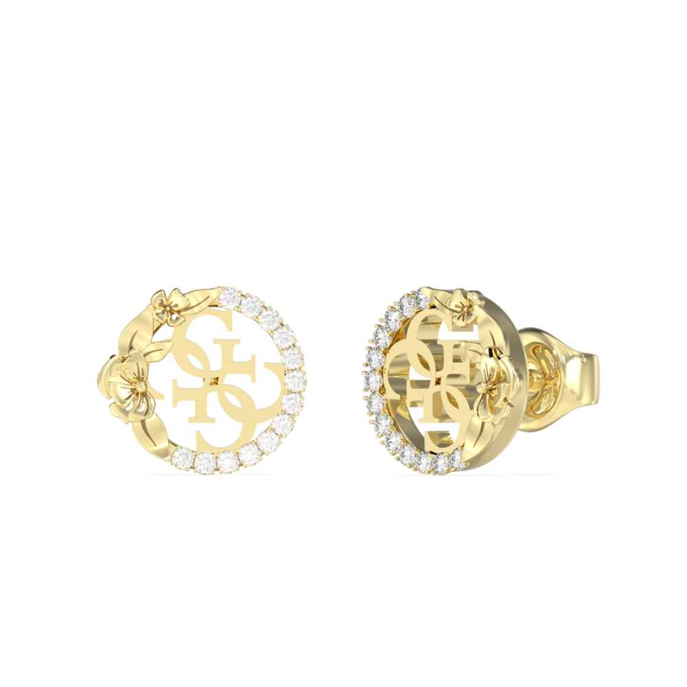 BRNCOS GUESS EM AÇO DOURADO COM ZIRCÓNIAS