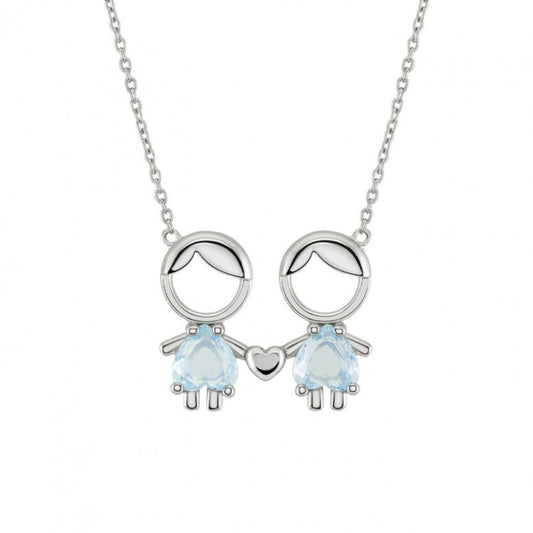 COLAR UNIKE BOY & BOY BLUE EM PRATA 925%