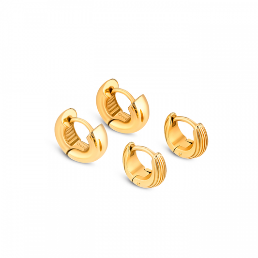 SET DE BRINCOS ONE PLISSÉ GOLD