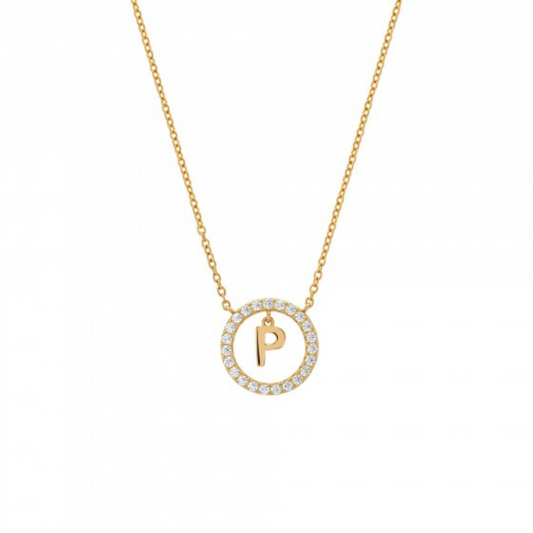 COLAR UNIKE EM PRATA 925% LETRA P