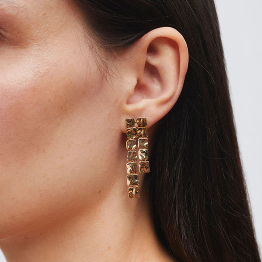 BRINCOS VIDAL & VIDAL EM BRONZE COM BANHO DE OURO 18K
