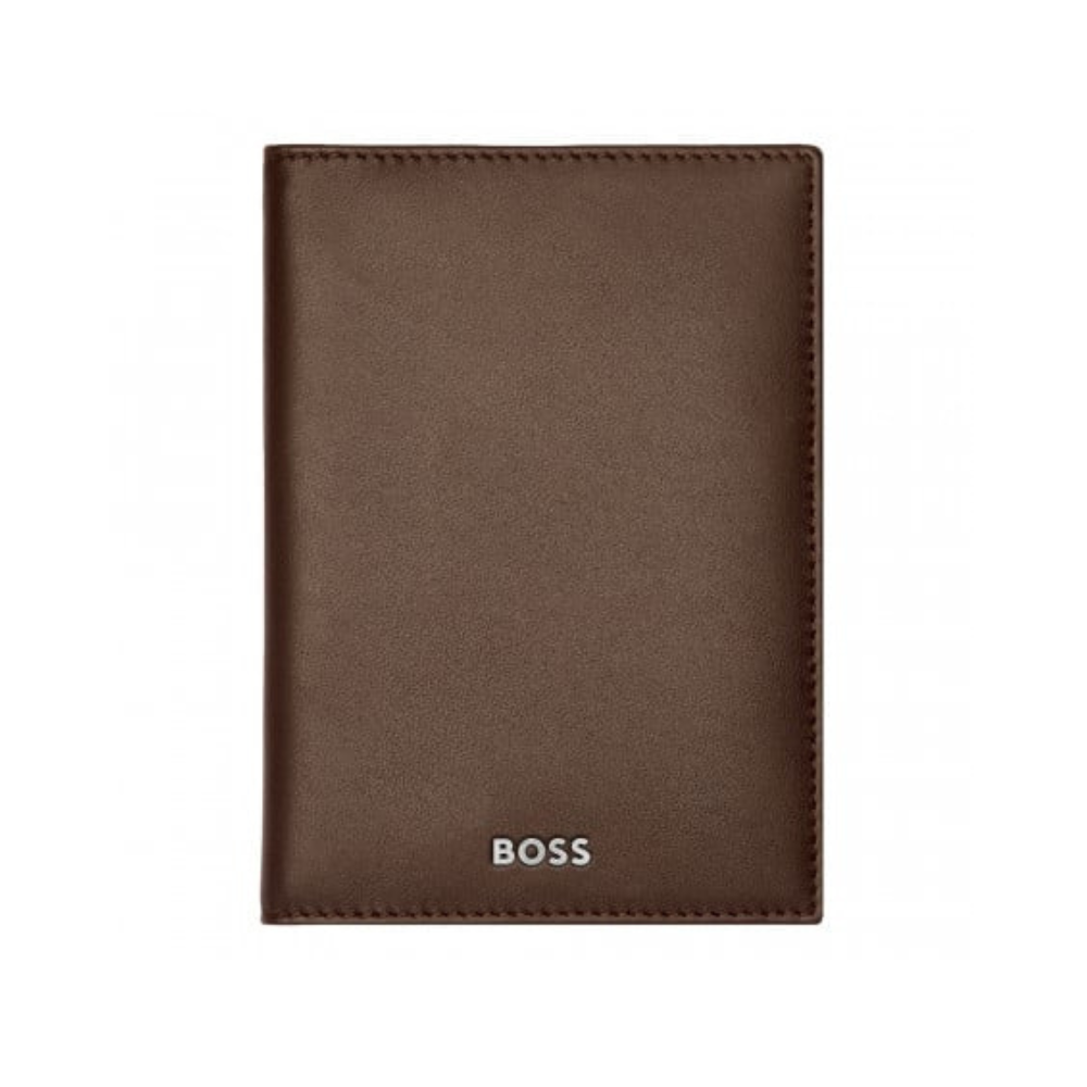 CARTEIRA HUGO BOSS 8 CARTOES CLASSIC SMOOTH BROWN