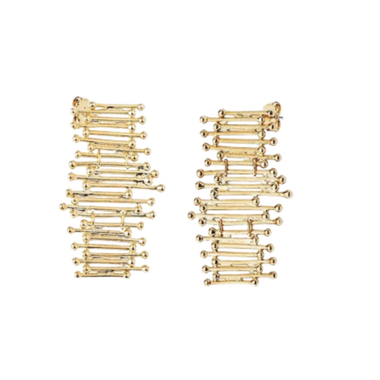 BRINCOS VIDAL & VIDAL EM BRONZE BANHADO A OURO 18 KT